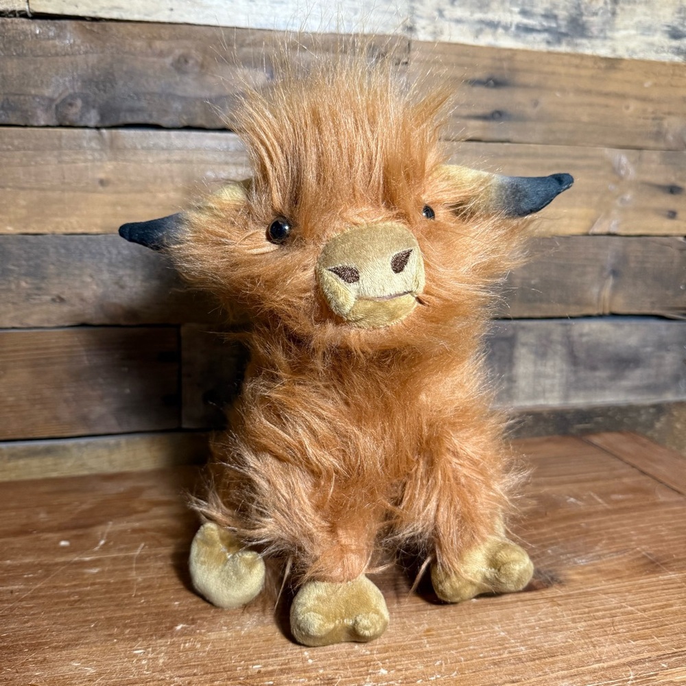 Highland Cow Plush Toy Soft Stuffed Animal Plush‎ Realistic Scottish Cattle 11”